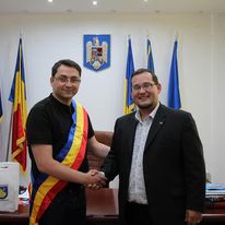 Csaba Horváth v Rumunsku s primatorom Toflea