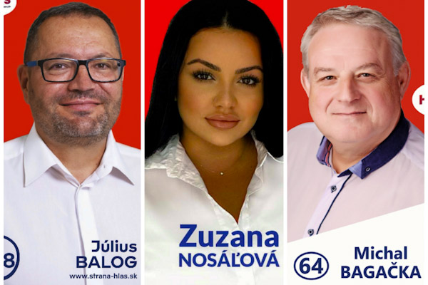 Za stranu HLAS - SD kandidujú viceprimátor Hnúšte Bagačka, veterinárny lekár Balog z Poltára i bezpečnostná technička Nosáľová z Revúcej