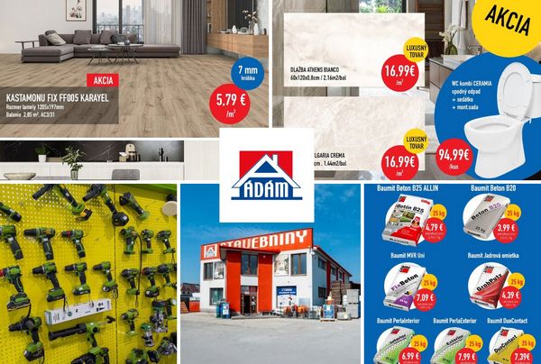 Všetko pre stavbu aj moderné bývanie na jednom mieste. Stavebné centrum Ádám v R. Sobote ponúka produkty aj odborné poradenstvo pre profesionálov i domácich majstrov